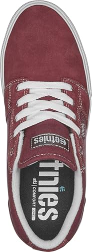 Image of Etnies Barge LS - Classic Skate Look, Slim Vulcanized Silhoutte, Hefty Armored Collar, Reinforced Vulc - Maroon - 6.5