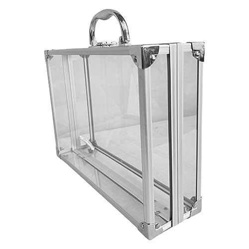 Generic Mallette de Transport en Alliage D'aluminium, Vanity Case Rigide, Rangement Maquillage Makeup, Boîte à Outils de Maquillage Transparente, Boîte de...