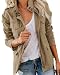 Imily Bela Übergangsjacke Damen Leichte sommerjacke Herbst Stehkragen Jacket Boyfriend Parka Sommerjacke Elegant leichte Jacke Kurzmantel(khaki，M)