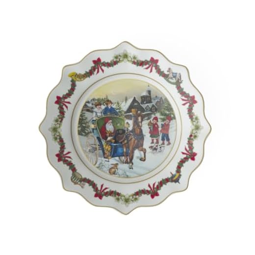 Villeroy und Boch - Boston Rotweinglas, klares Kristallglas in Kelch-Form mit geometrischem Rautenrelief, spülmaschinenfest, 200 ml 1 Stück (1er Pack) 9 Villeroy & Boch - Annual Christmas Edition Jahresteller 2022 23,5x23,5x3cm, Premium Porzellan, Sammlerstück