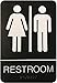 Corko Signs Unisex Braille Restroom Sign - Bathroom Sign with Double Sided 3M Tape
