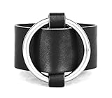 wide Leather bracelet with o-ring for men or women, Handmade UA 3611