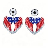 Pendientes del 4 de julio para mujer, aretes de 250 aniversario, día de la independencia, celebración patriótica, bandera estadounidense, aretes acrílicos, accesorios para regalos, Medio, Acrílico