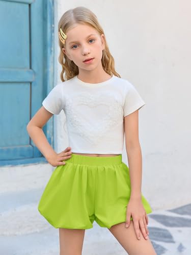 Short d'été décontracté à bulles pour fille plissé ample - 3