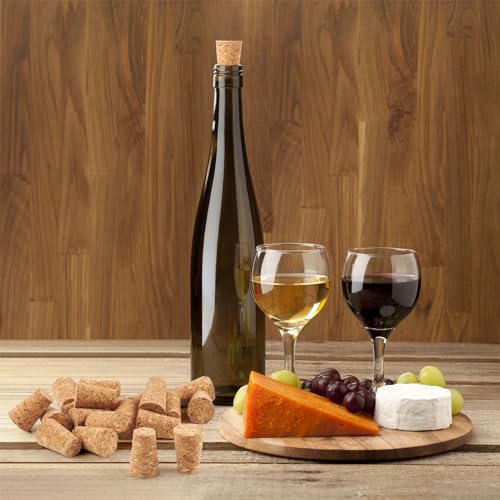 Image of Wine Corks, Natural Soft Wood Wine Bottle Corks, Leakproof Tapered Corks, 20 Pack Wooden Replacement Wine Stoppers for Wine Beer Liquor Bottles, DIY Crafts