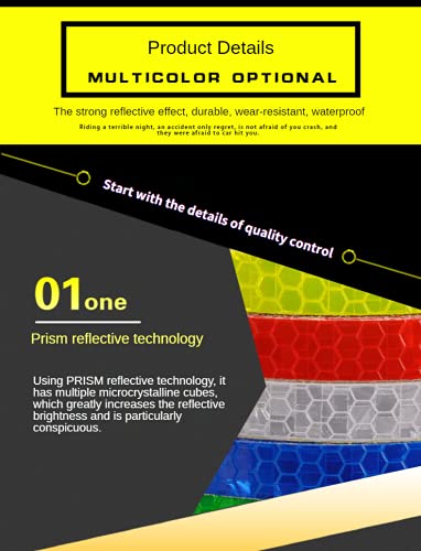 Crosky 8m Fiets Reflectoren Tape, Waterdichte Reflecterende Stickers voor Fietsen, Nacht Verlichte Fluorescerende… - Image 3