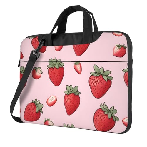 Sac à bandoulière pour ordinateur portable avec imprimé fraises colorées