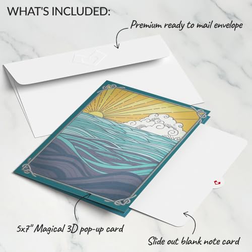 Lovepop Sailboat on the Horizon 3D Pop-Up Birthday Card - for Him, Her, Kids, Boys, Girls, Men, Women - Also Great for Valentine\'s Day, Anniversary, Congratulations - 5\" x 7\" - Envelope Included