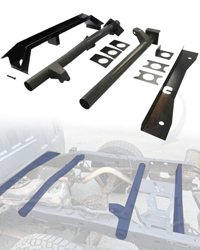 Mountainpeak 4PCS Front and Rear Fuel Tank Support Crossmember & Upper Shock Mount Crossmember & Spare Tire Support Plate Fit for 2007-2014 Chevy Silverado & GMC Sierra 1500 Ext and Crew Cab