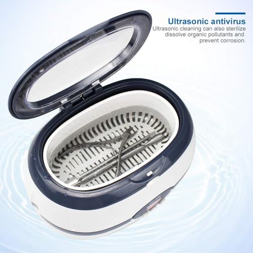 Limpador Ultrassônico Profissional (500ml), Painel Lcd, Com Temporizador + Espelho De Rack De Limpez