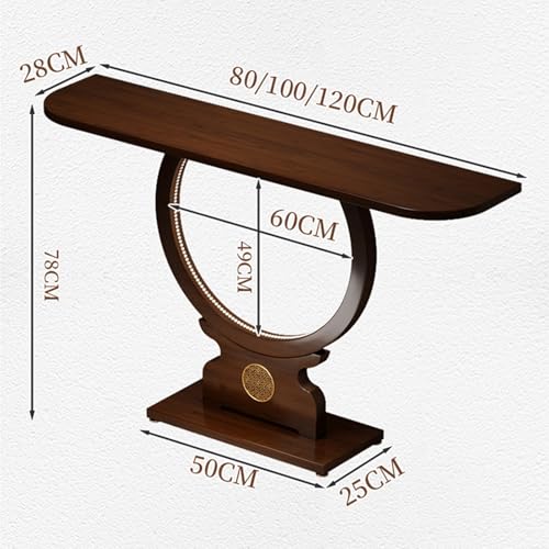 Mesa consola con brillo LED de bambú sólido prémium e incrustaciones decorativas 4