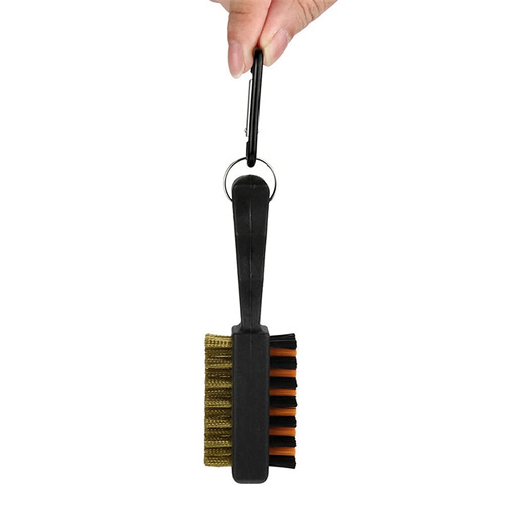 Double Side Golf Brass + Nylon Club for Head Cleaner Brush Cleaning Tool Kit with Hanger Accessories&pr