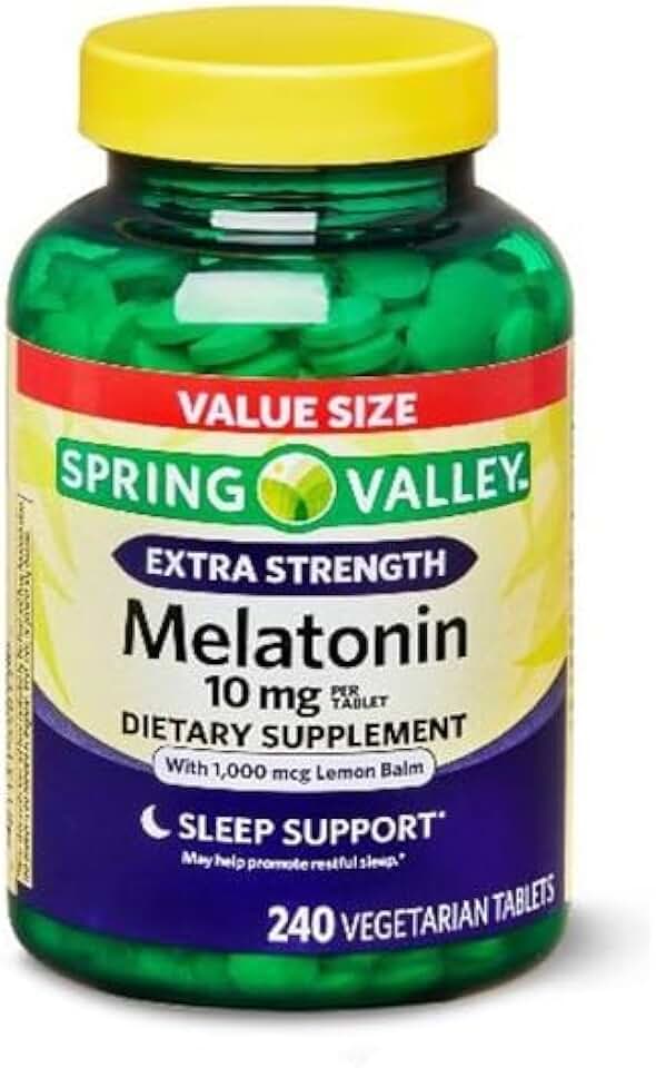 Spring Valley Sleep Aid 10mg Extra Strength Value Size 240 Tablets Vegetarianos