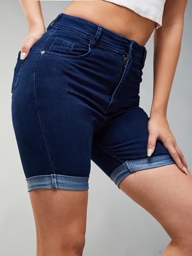 Image of Dolce Crudo Women's Regular High Rise Stretchable Denim Shorts
