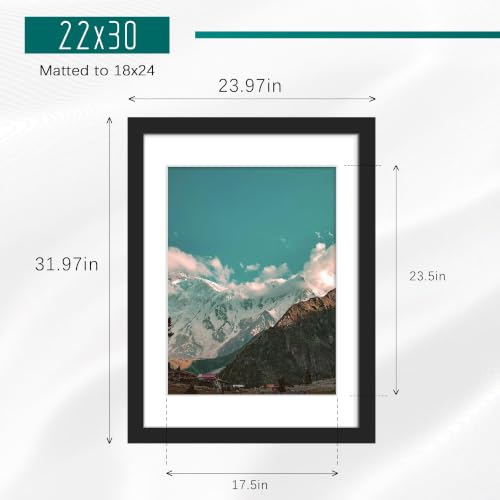 Image of Picrit 22x30 Black Picture Frame, Poster Frame for Wall, 3 Pack