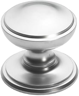 House of Brass Solid Heavy Cast Satin Chrome Victorian Centre Door Knob (Fixed Knob)
