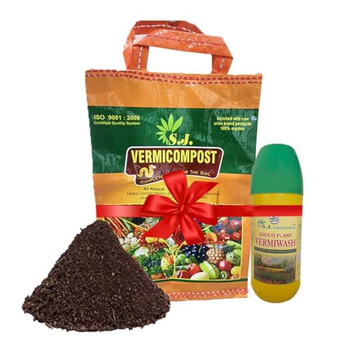 SJ Organics Black Gold Vermicompost 2KG & Vermiwash 450ML