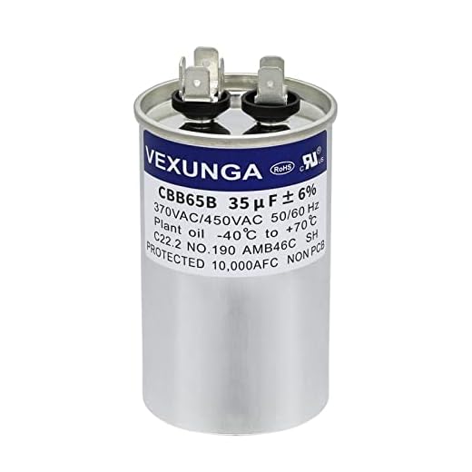VEXUNGA Condensador 35uF 35 MFD 370VAC 440VAC 450VAC 50/60Hz Redondo Condensadores de Arranque AC CBB65 para Aire Acondicionado Motore y Motor del Ventilador