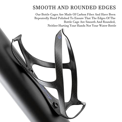 Hualong Carbon Water Bottle Cage Bicycle Bike Water Bottle Cage Holder For Road Mountain Bike Bottle Cage Matte Black,Easy To Install,Diameter 72Mm Weight 17 Grams, 2 Pack #TOP3