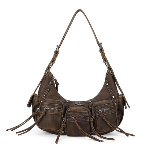Image of Angel Kiss Hobo Bags Purse for Women Y2K Shoulder Bag Multi Pockets Designer Satchel Studded Handbags with Strap