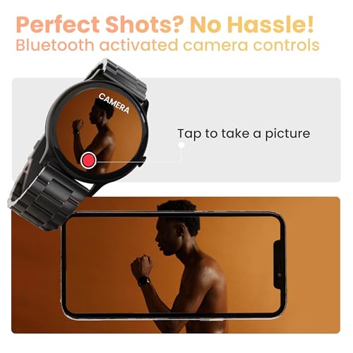 Image of GOBOULT Dire Smartwatch 1.38'' 2.5D Curved HD Display, 500 Nits Brightness, IP67, 250+ Watchfaces, 120+ Sports Modes, AI Voice Assistant, SpO2 Monitoring (Metal Black)