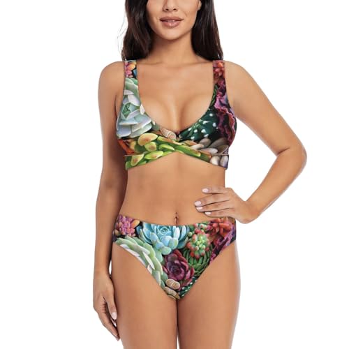 Bikini 2 pièces à imprimé succulentes pour vos fêtes autour de la piscine