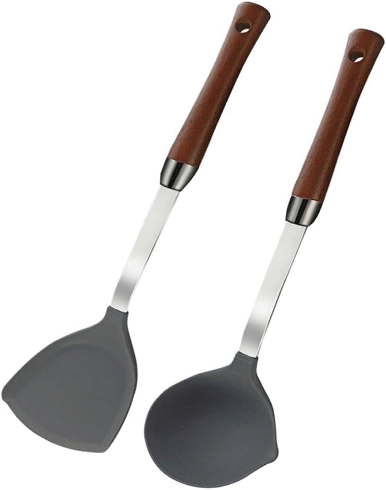 Food Grade Silicone Kitchenware Spatula Wooden Handle Set Kitchen Cooking Tools