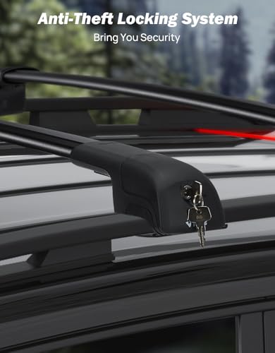 Image of JOYTUTUS Lockable Roof Rack Cross Bars Compatible with Jeep Renegade 2015-2024, Aluminum Anti-Theft Crossbars for Rooftop Cargo Carrier Bag Basket Luggage Bike Kayak Canoe Snowboard Skiboard