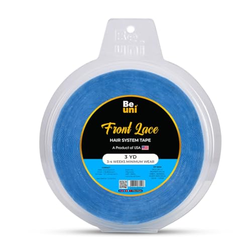 Image of Front Lace Hair Patch Tape For Men Extreme Hold No Shine Waterproof Skin Safe Medical Grade Wig Tape For Hair Systems Up To 2-4 Weeks Hold 3 Yards
