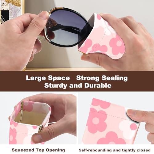 Image of Anikathy 2Pcs Sunglass Eyeglass Glasses Case Soft PU Leather with Cleaning Cloth Portable Glasses Pouch Bag for Men Women