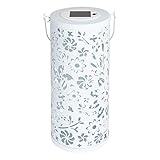 Allsop Home and Garden 32161 Bloom Lantern-White Punched Metal Solar Light