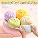 Giant Glitter Dumpling, Giant Dumpling Squishy, Slow Rising TPR Fidget Toy with Steamer Case, Soft Large Sensory Ball for Adults & Kids, for Sensory Play (Yellow)