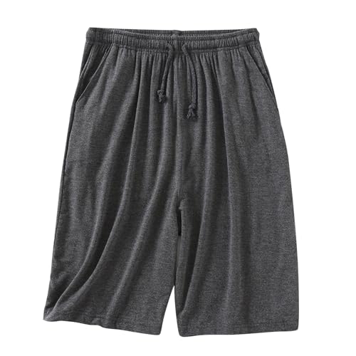 Cambkatl Lounge Pajama Shorts for Men Soft Modal Pj Bottoms Drawstring Casual Solid Workout Sweat Shorts with Pockets