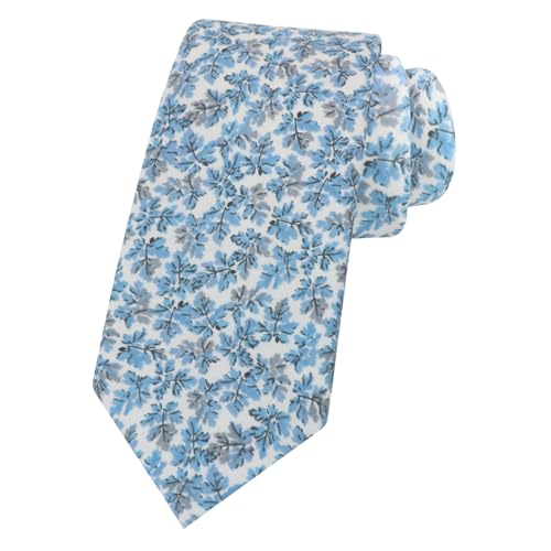 Image of Mantieqingway Men Skinny Tie Cotton Floral Necktie for Wedding Groomsmen Tie