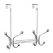 InterDesign York Lyra Over the Door Organizer Hooks for Coats, Hats, Robes, Towels - 8 Hook, Chrome