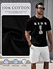 Lonya Men's T-Shirts Oversized King Letter Print Graphic Cotton Short Sleeve Casual Gym Work Round Neck Streetwear Loose Fit Tee Tops, Black, XXL #3
