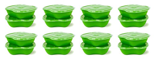 Preserve Dishwasher Safe BPA Free Sandwich Food Storage Container Made from Recycled Plastic in the USA, Bulk Set of 16, Apple Green