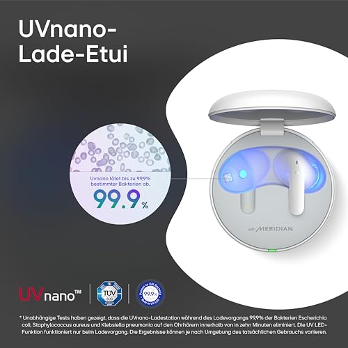 LG Tone Free DT80Q In-Ear Bluetooth Kopfh&ouml;rer mit Dolby Atmos-Sound, Meridian-Technologie, ANC (Active Noise Cancellation), UVnano & IPX4-Spritzwasserschutz - Wei&szlig;