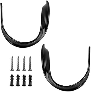 BSTKEY Set of 2 Aluminum Alloy Decorative Curtain Hooks, U Style Clips Drapery Tiebacks Holdbacks, Window Curtain Hardware Holder, Streamline (Black)