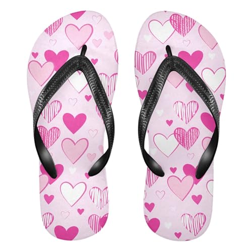 Pink Heart Flip Flop Beach Summer Casual Sandal for Women & Men Shower Shoes 20861759