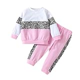 Nimiya Mädchen Jungen Sportanzug Unisex Jogginganzug Langarmshirt Sweatshirt Jogginghose Sweathose Kleinkind Outfit Sportwear Alltag Gr. 86-116 Rosa A 104-110