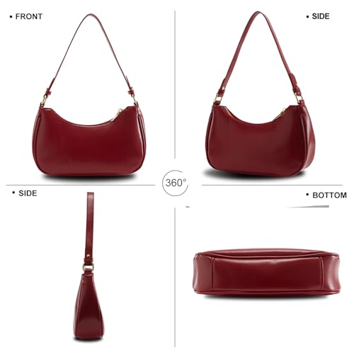 Shoulder Bag for Women Y2K Trendy Hobo Handbags Purse Vegan Leather Clutch Handbag with 2 Adjustable Removable Straps4