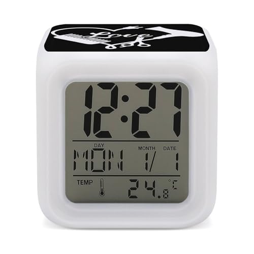 Reloj despertador digital para dormitorio, pantalla LED, para dormir profundo, alarmas de noche