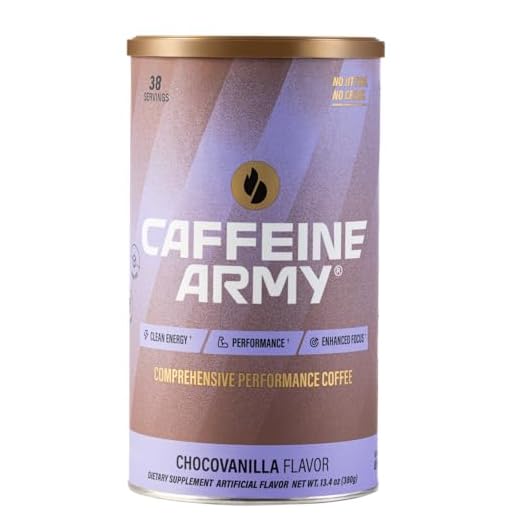 Caffeine Army® – Chocovanilla, 13.4 oz 38 Servings - Comprehensive Performance Coffee: Clean Energy, No Jitters or Crash, Enhanced Focus & Peak Performance - 15 Science-Backed Ingredients - Natural Pre Workout