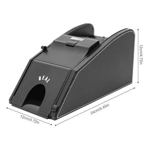 BIXIBIN Automatic Electronic Card Shuffler Machine for Poker and Bridge Cards,Shuffles 1-2 Decks,Dealing Dispenser Black