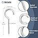 Dpyrrhic 4 Inch Large Heavy Duty Screw Hooks, 10 Pcs Ceiling Hooks for Hanging Plants Indoor and Outdoor Use
