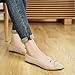 HIULYCENCE Flats for Women Pointed Toe Ballet Flats with Bow Comfortable Knit Dressy Flats Nude US7