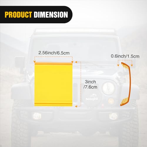 Image of Nilight 4 Inch 18 W LED Light Pod Covers 2 PCS Yellow Color | Protective Durable Polycarbonate Lens, Waterproof Dustproof Scratch-Proof for Double-Row Off Road Driving Lighting