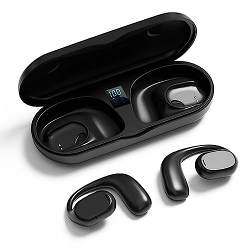 Open Ear Headphones Wireless Bluetooth Air Bone Conduction Headphones Head Set Bluetooth Open Ear Bone Conduction Earbuds Headset Conducting Earphones Wireless Over The Ear Earbuds with Earhooks