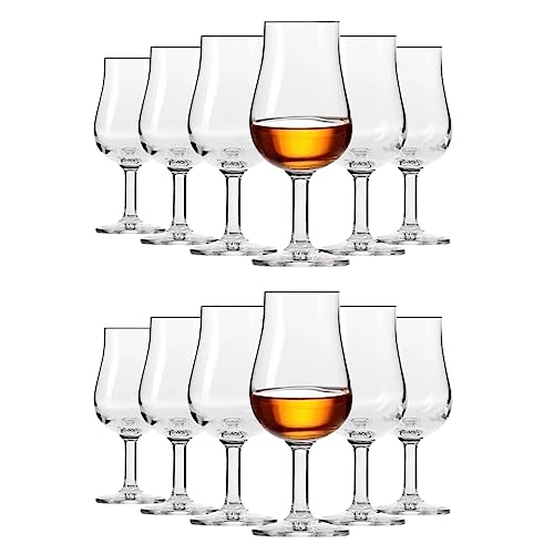 KIAPPO Verres à Dégustation de Whisky - Ensemble de Verres en Cristal - Verres à Cocktail et Liqueur - Cadeaux pour Hommes - Verres à Whisky - 100 ml - Lot de 12